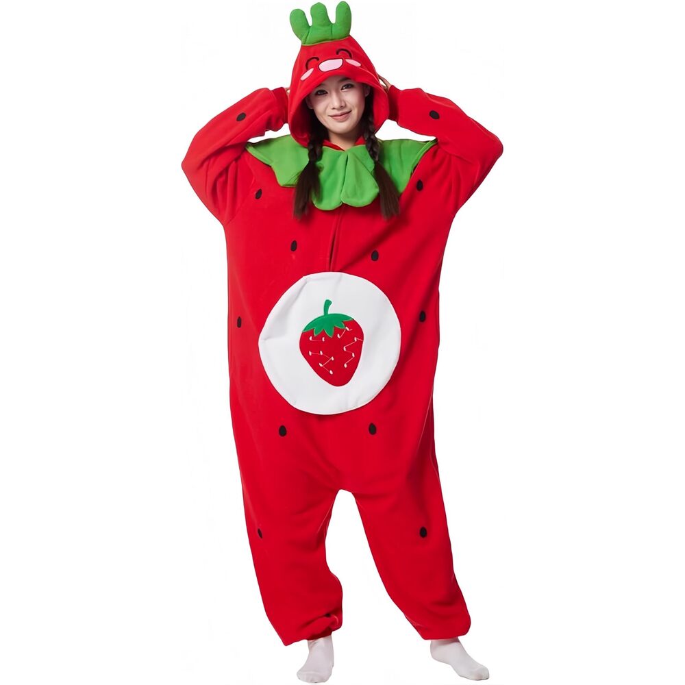 3637 Adult Cute Fruit Onesie Pajamas Fruit Sleepwear Halloween Party